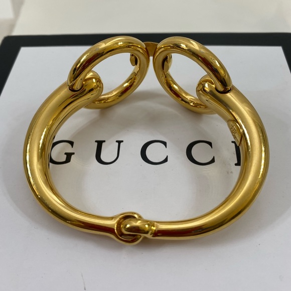🆕 Gucci Horsebit heavy gold plated Bangle - Picture 8 of 12